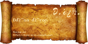 Dósa Áron névjegykártya